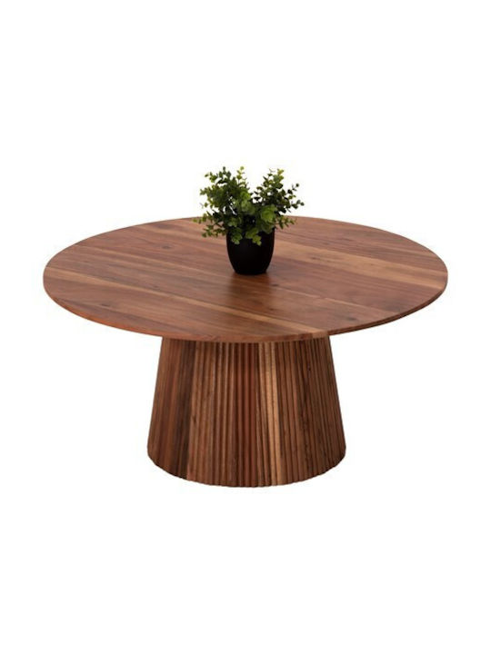 Round Coffee Table Groot made of Solid Wood Acacia-Natural L80xW80xH48cm