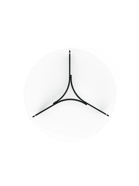 Round Central Coffee Table Madera Glass Black W84xL84xH38cm