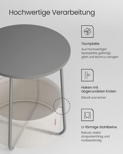 Rundes Beistelltisch Metall Grau M45xL45xH50cm