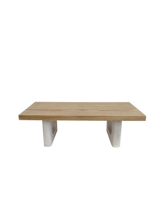 Rectangular Coffee Table Pilonas Wooden Natural Grey L120xW60xH36cm