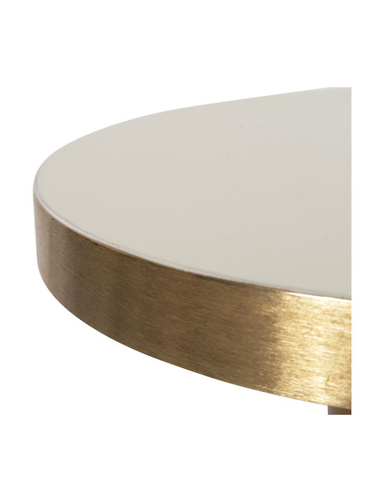 Round Metal Side Table Ecru 40.5x40.5x48cm