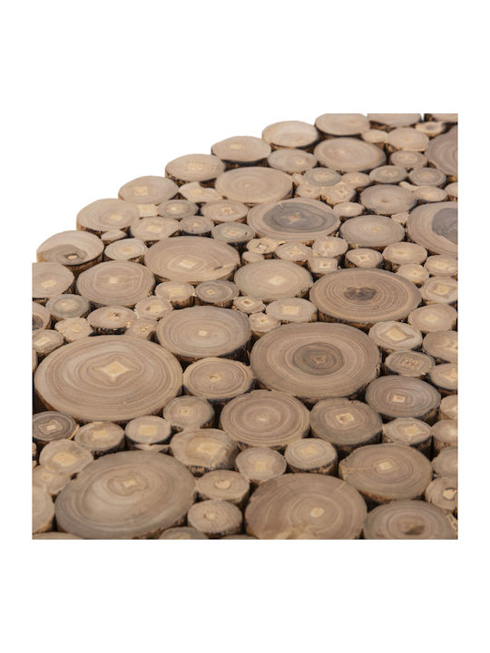 Round Side Coffee Table Cooter Made of Solid Wood Branches Teak-Natural W60xL60xH46cm