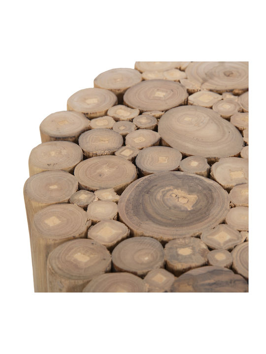 Round Side Coffee Table Cooter Made of Solid Wood Branches Teak-Natural W60xL60xH46cm