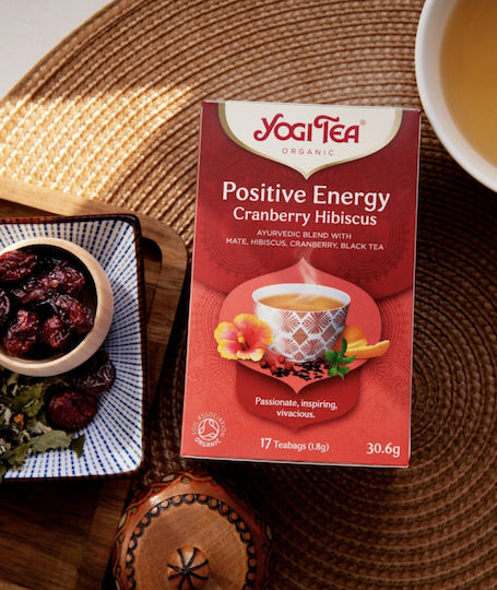 Yogi Tea Μαύρο Τσάι Βιολογικό Προϊόν Positive Energy 17 Φακελάκια 30.6gr με Άρωμα Cranberry Hibiscus