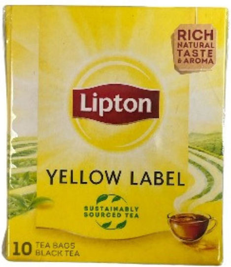 Lipton Μαύρο Τσάι Yellow Label 10 Φακελάκια 15gr