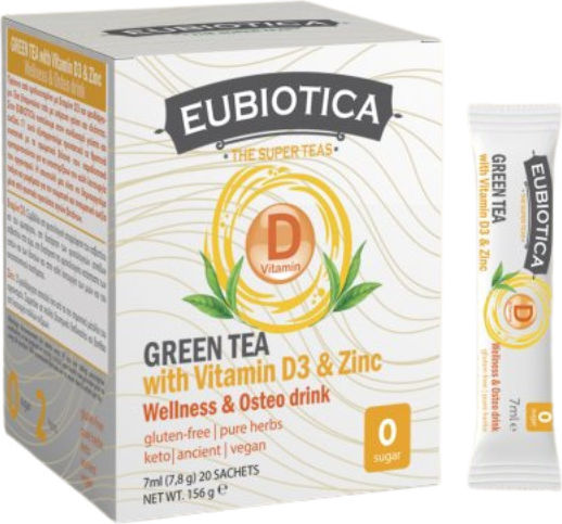 Eubiotica Beverage Wellness & Osteo Tea Green tea with D3 and Zinc Sticks 156gr