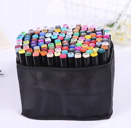 Set 120 Markers Zola 2 Thin Thick Ends Storage Bag Multicoloured