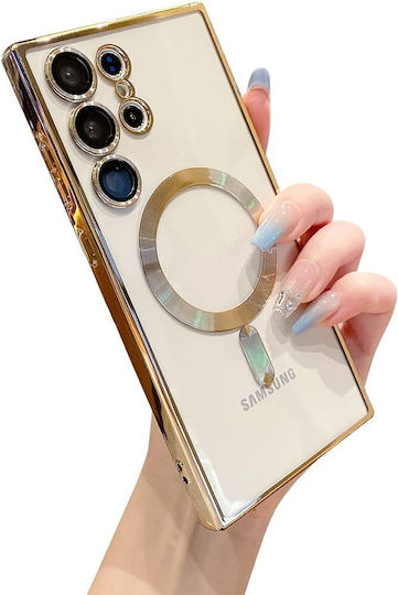 Electroplating Back Cover Μεταλλικό με Λουράκι Μαύρο (Galaxy S23 Ultra)