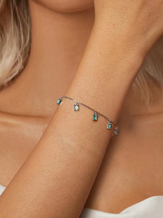Bamoer Armband Kette mit Design mit Steinen aus Silber