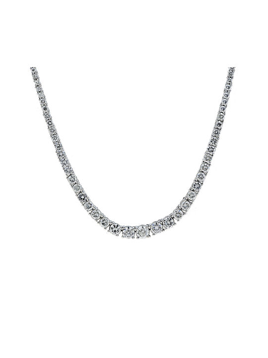 Necklace from White Gold 18k with Diamond