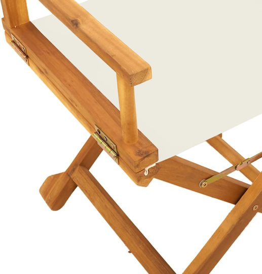 Regiestuhl Hölzernes Cream mit Kissen 6Stück 53x47x90cm.