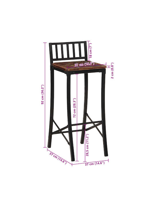 Scaune Bar Lemn Multicolor 2buc 37x37x92buc