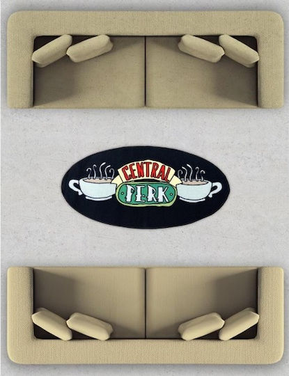 Grupo Erik Праг за вход Овални Килим Central Perk Friends Черен 71x133бр