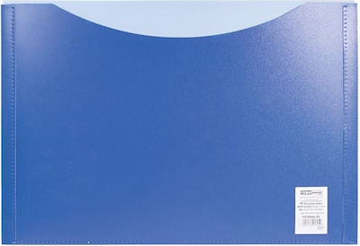 File Folder with Button & External Pocket Blue & Light Blue A4 Typotrust