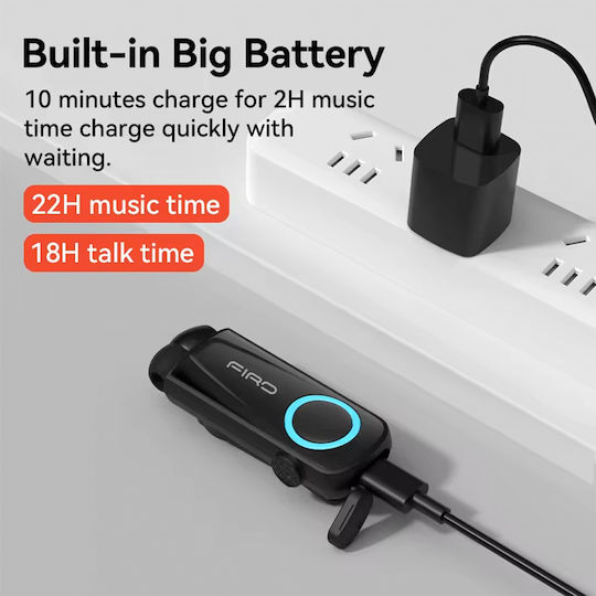 Firo H17 In ear Bluetooth хендсфри Слушалка с Устойчивост на Пот Черен