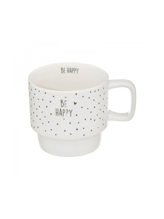 Secret de Gourmet Set Căni Maro De ceramică Albe 220ml 4buc