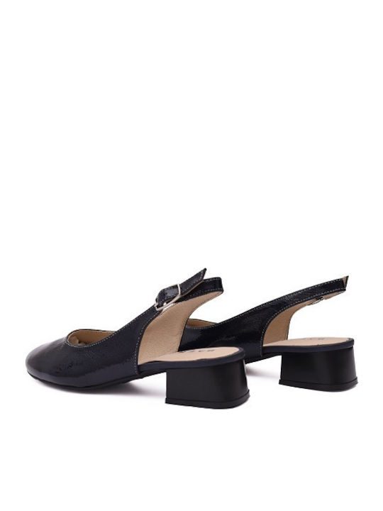 Pumps mit Riemchen & flacher Absatz Blau