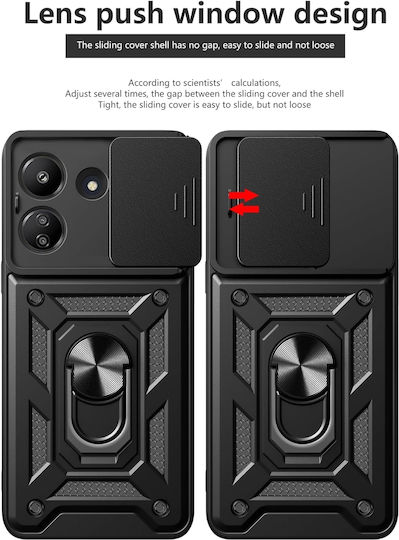 Techsuit CamShield Umschlag Rückseite Silikon / Kunststoff Schwarz (Redmi 13C / Poco C65 4G)