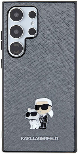 Saffiano Karl Umschlag Rückseite Kunststoff / Leder Robust Gray (Galaxy S24 Ultra)