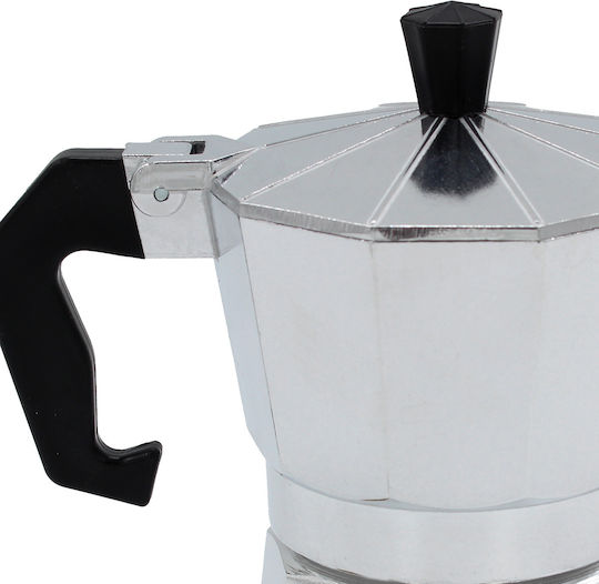 Keskor Stovetop Espresso Pot for 3 Cups Silver