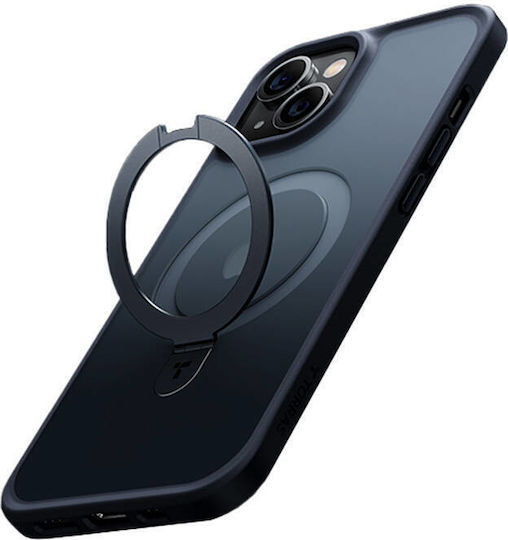 Torras Upro Ostand Matte 360 Full Cover Tempered Glass 1.5mm Μαγνητικό Μαύρο (iPhone 15)