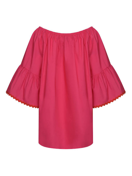 Prince Oliver Damen Bluse Fuchsia