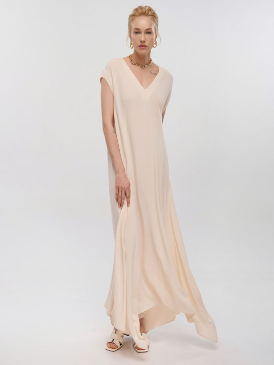 Cream Long Sleeveless Belted Dress Milla Milla S24m-130241 Cream