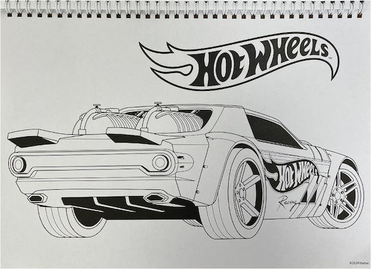 Gim Zeichenblock 23x33 cm 40 Blatt & Hot Wheels Aufkleber