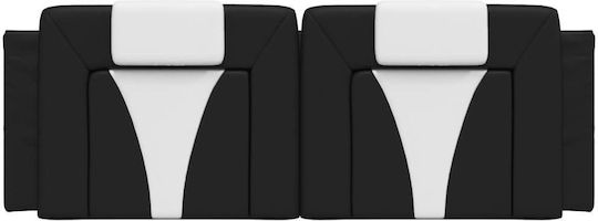 vidaXL Kopfstütze für Betten mit Leder Schwarz/Weiß 140cm