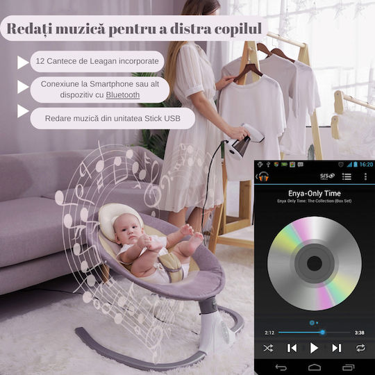 Elektrisch Baby Relax mit Musik Gray für Kind bis 18kg