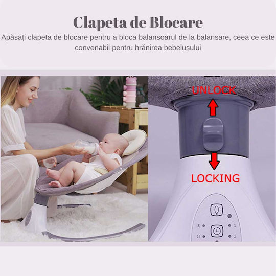 Ηλεκτρικό Relax Μωρού με Μουσική Ροζ για Παιδί έως 18kg