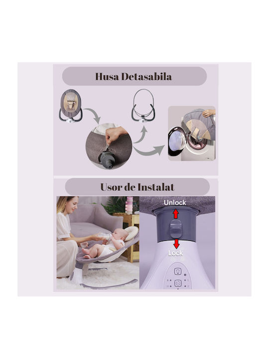 Electric Relax pentru Bebeluși cu Muzică Gri pentru Copil până la 18kg