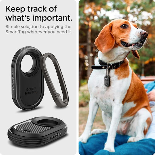 Spigen Rugged Armor Θήκη Μπρελόκ Σιλικόνης για SmartTag2 σε Μαύρο χρώμα