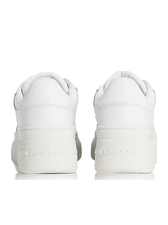 Retro Basket Flatforms Sneakers White