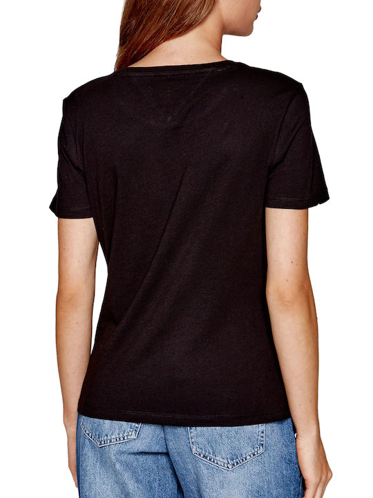 Tommy Hilfiger Damen Sportlich T-shirt Black