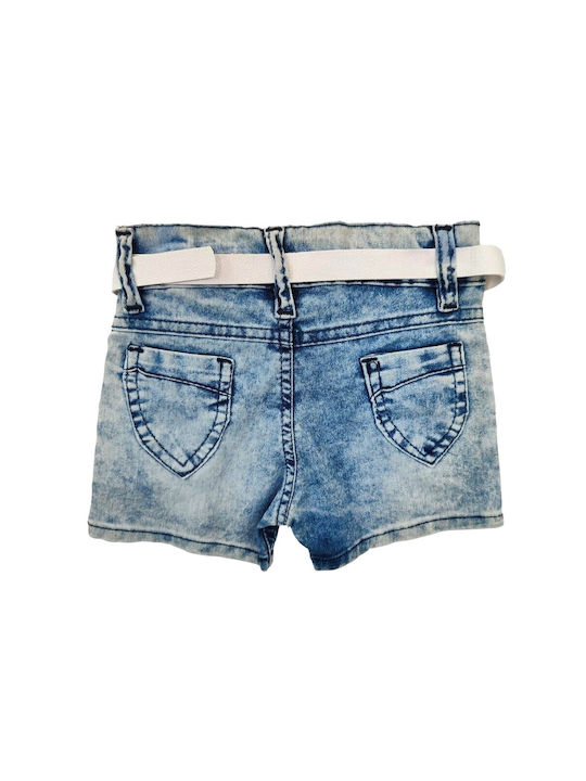 High Street Denim Shorts with Belt Blue