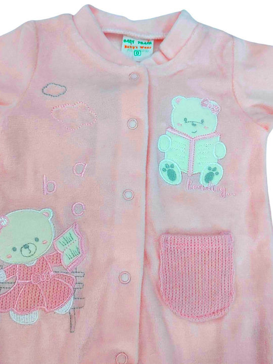 Baby Train Velour Shorts/Teddy Bears Pink