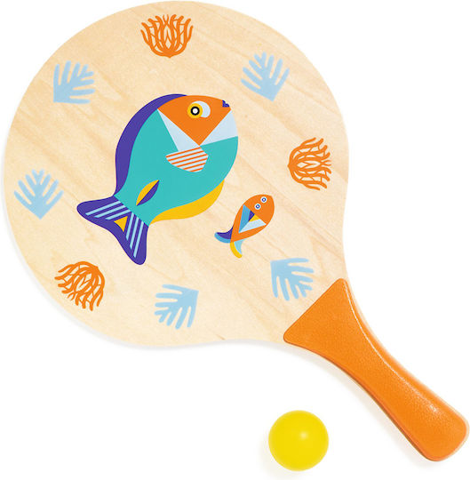 Djeco Beach Rackets Wooden Ball Case