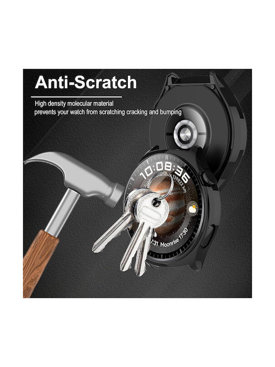 Defense Frame Plastikhülle in Schwarz Farbe für Huawei Watch 4 / Watch 4 Pro