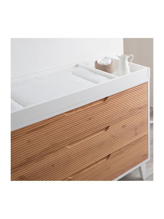 Baby Dresser with 3 Drawers White Biscuit 115x51x85cm