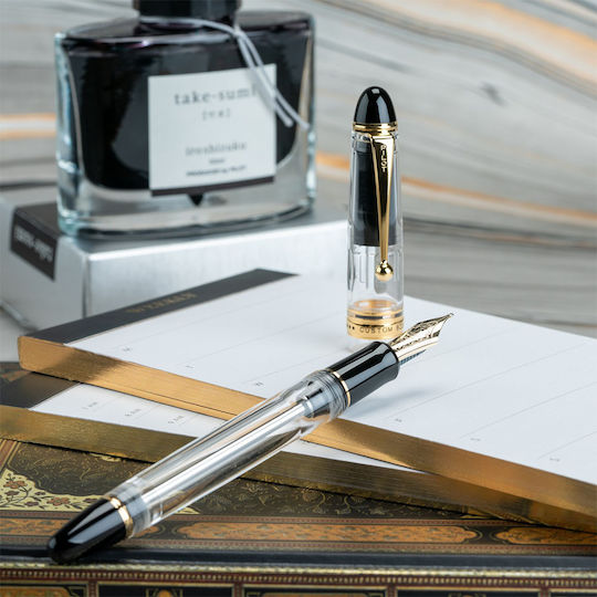 Pilot Custom 823 Clear Fountain Pen 14k M Medium