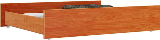 vidaXL Bed Drawer made of Wood with Wheels Coffee 90x93x18cm 2pcs