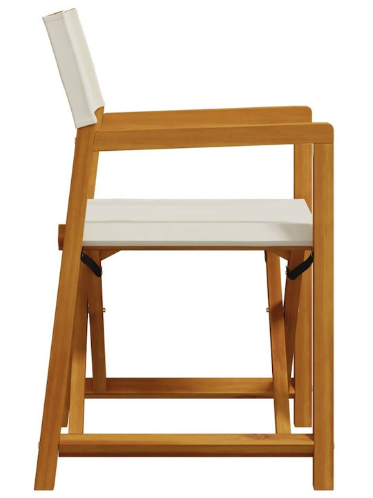 Regiestuhl Hölzernes Cream mit Kissen 2Stück 54x53.5x85.5εκ.