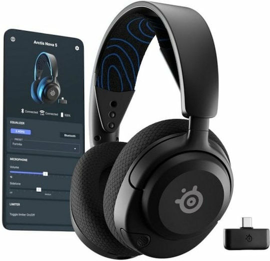 SteelSeries Arctis Nova 5P Wireless Over Ear Gaming Headset with Bluetooth Connectivity for PC PS4 PS5