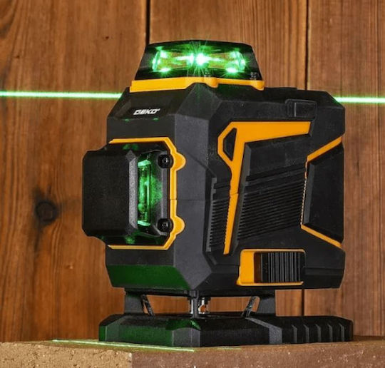 Deko Αυτορυθμιζόμενο Γραμμικό Αλφάδι Laser Πράσινης Δέσμης 3.7V με Εύρος Εργασίας 30m