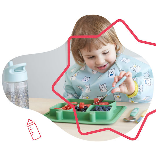 Badabulle Set Baby Besteck Cheerful Animals aus Metall Mehrfarbig 3Stück