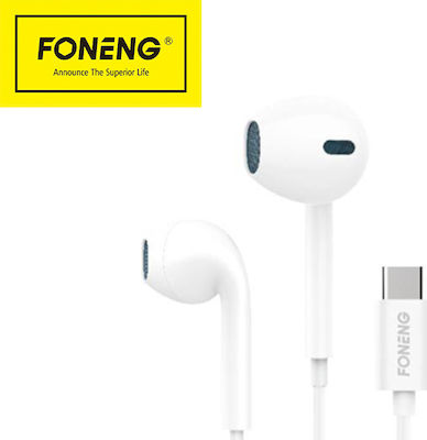 Foneng T28 In-ear Handsfree with Lightning Connector White