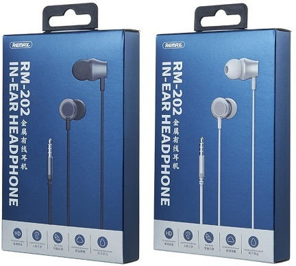 Remax RM-202 Earbuds Handsfree with 3.5mm Connector Silver