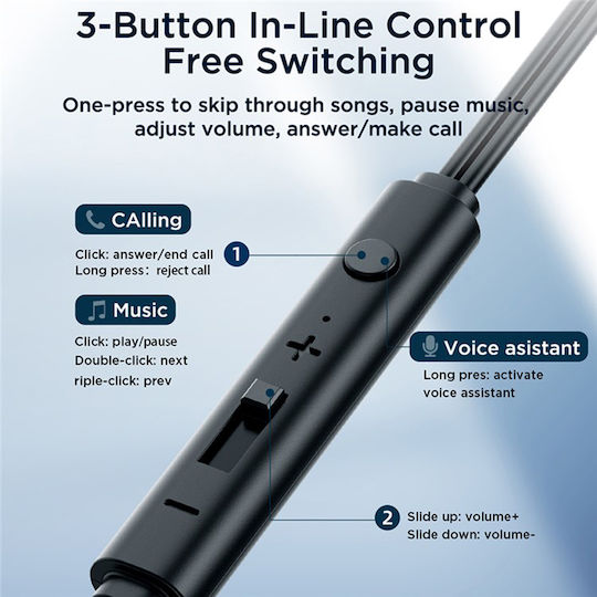 Joyroom In-ear Handsfree with 3.5mm Connector Black