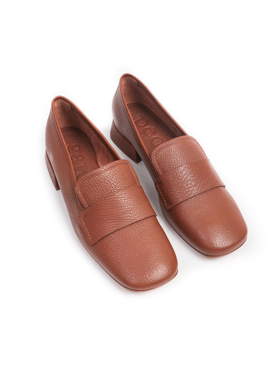 Pedro Garcia Leather Women's Loafers in Tabac Brown Color